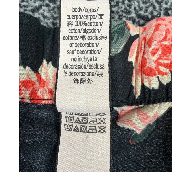 Victoria's Secret Pajama Pants Womens Medium Black Floral Rose VS Lounge Cotton - Image 11