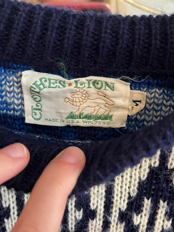 Vintage Retro Sweater! Blue Size M - Image 2