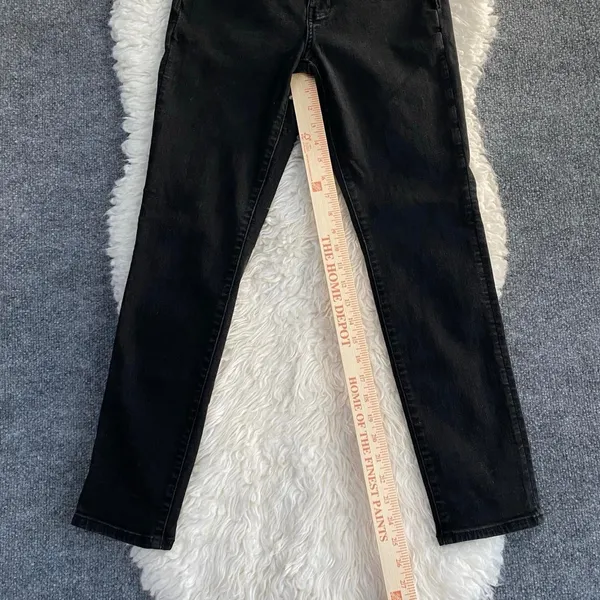 American Eagle Black Hi Rise Skinny Jeans Y2k Grunge Mallgoth Dark Office Siren - Image 6