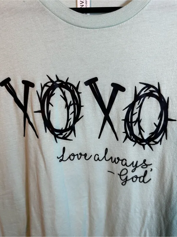 Bella Canvas P114. XOXO 'Love always, God' Graphic Tee - Mint - Image 2