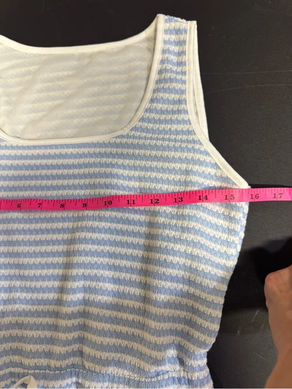 Rosa Clothing Sleeveless Waist Drawstring Striped Dress Small - Image 4