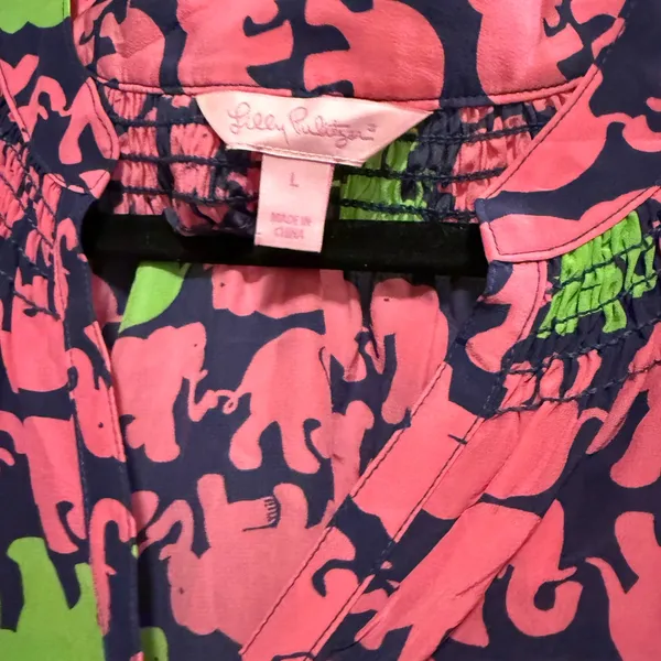 Lilly Pulitzer Pink and Navy Elephant Top - Image 6