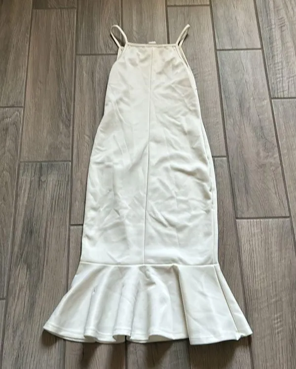 Ivory ruffle midi dress White - Image 5