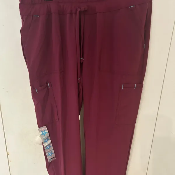 Scrubstar Women's Burgundy Scrub Pants plenty of pockets NWT SIZE small - Image 4