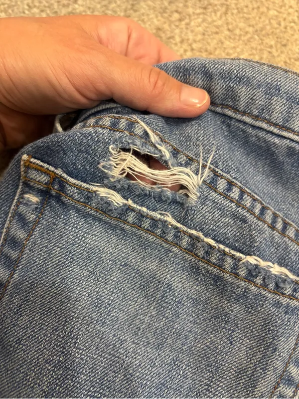 Reformation Size 28 Dixie Jorts High Rise Button Fly Bryce Wash Distressed - Image 2