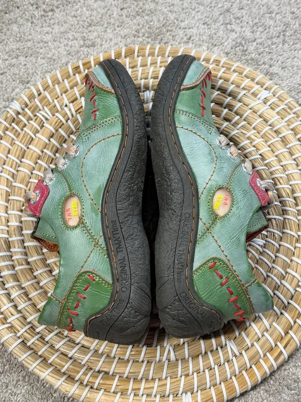 TMA Eyee Women’s Original TMA Time Green Leather Shoes Comfort Lace Up 6 - Image 7