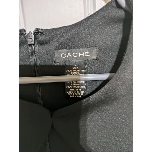 Cache Dress Women Black Gold Sequin Sleeveless Knee Length Cocktail Size 4 - Image 12