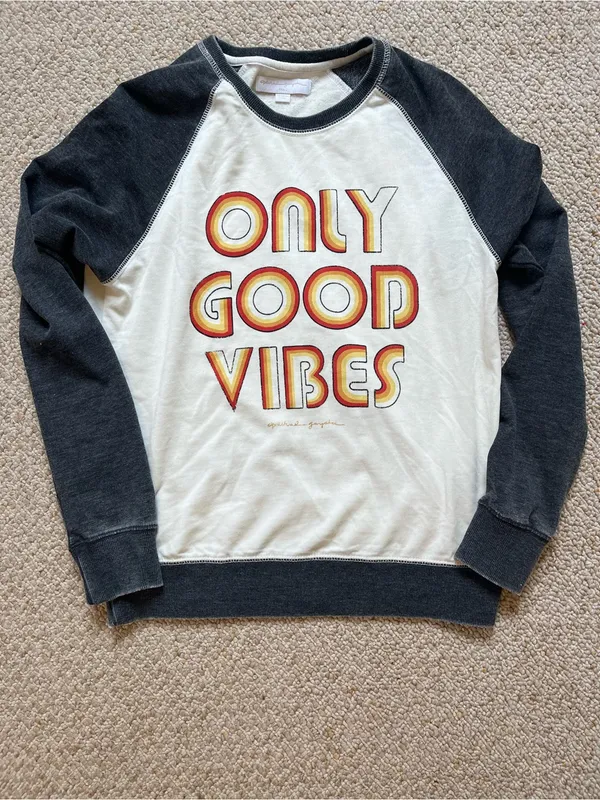 Spiritual Gangster Only Good Vibes Retro Raglan Crewneck Sweatshirt size small - Image 2