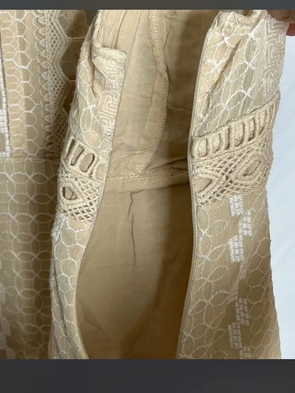 Free People Wherever you go mini dress tan ivory Size 6. - Image 6