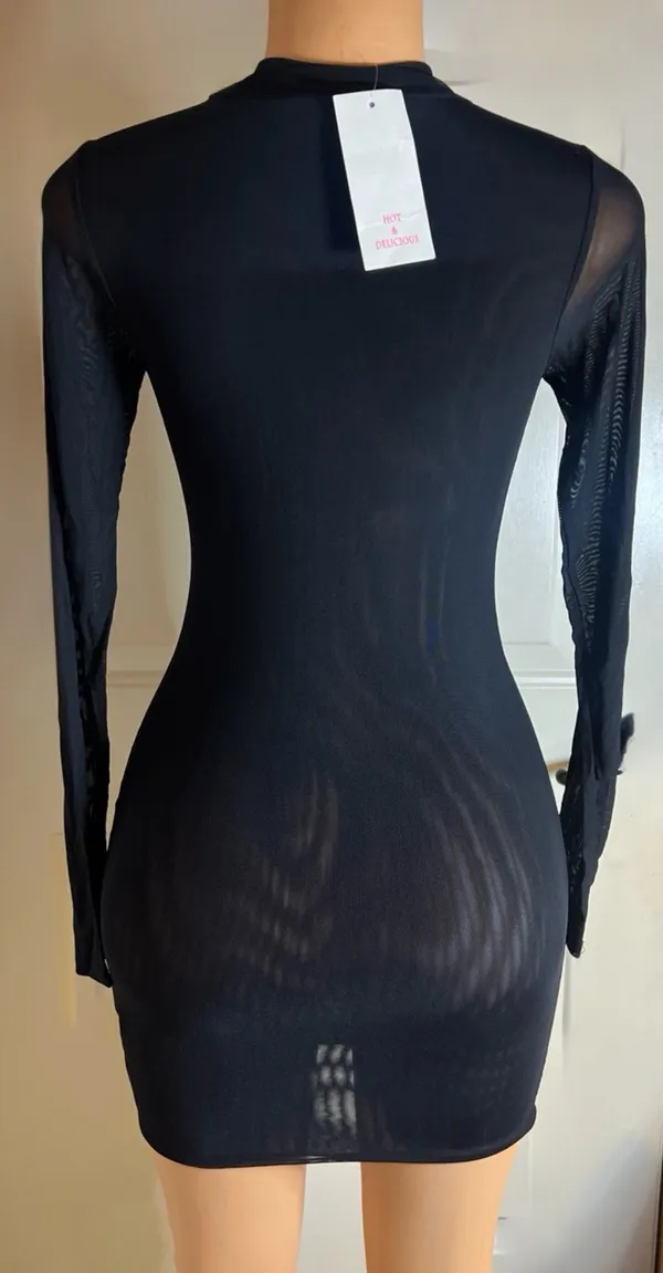 Mesh Mini Dress Black Size M - Image 2
