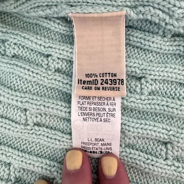 EUC L.L. Bean 100% Cotton Mint Fisherman Sweater Women's XL - Image 5