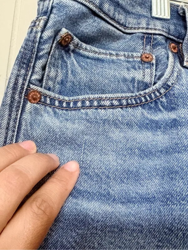 American Eagle Perfect Bermuda Shorts Women’s 16 Strigid Stretch Denim 8” Blue - Image 3