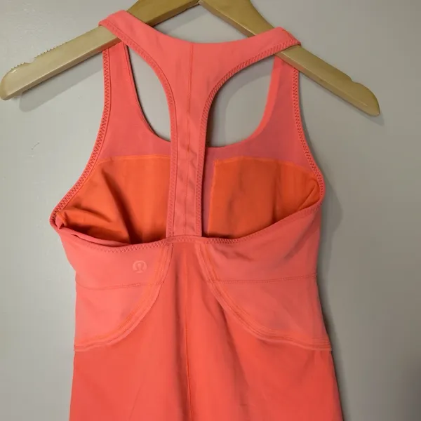 Lululemon Tank Top Women Orange Coral Racerback Athletic Workout Yoga Size 6 - Image 8