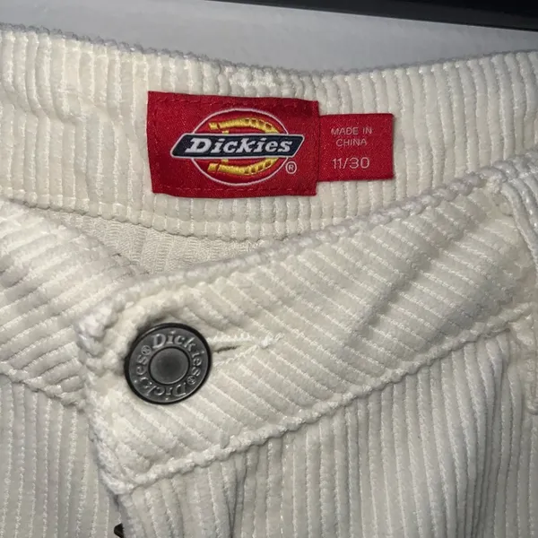 NWT Dickies Cream Corduroy Pants Straight-Leg Design size 11 - Image 2