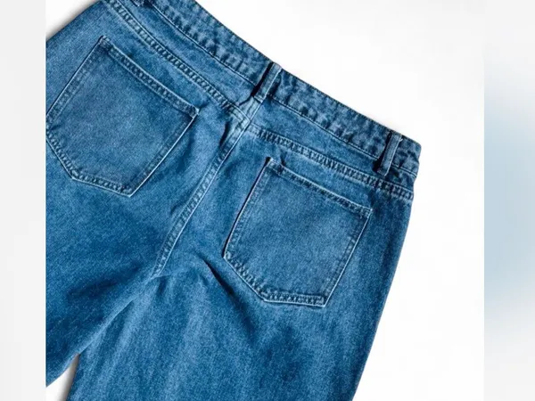 ASPHALT Wide Leg Jeans Large Blue Denim High Rise 90s‎ Wide Leg Vintage Wash L - Image 8
