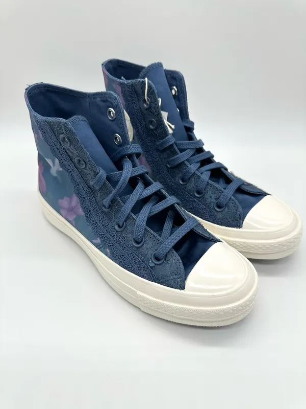 Converse Chuck 70 Hi Floral Satin Slacker Blue Men 5 Women 7 NWOB A17487C - Image 2