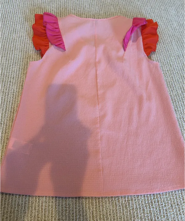 Shein Pink Flutter Sleeve Top M - Image 4