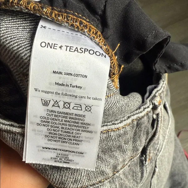 One teaspoon Jackson Mid Waist Wide Leg Denim Jeans - Charcoal Black 27 - Image 11