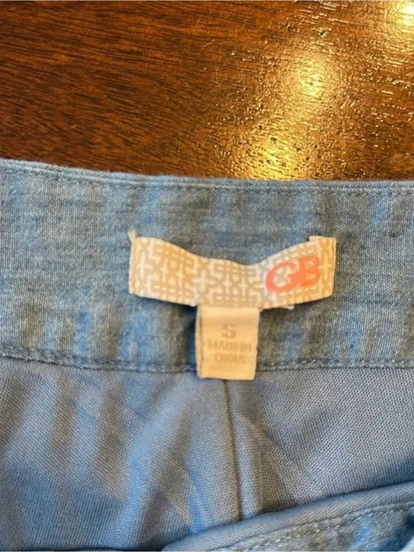 GB Blue/White Shorts with Side Zipper Size Small - Image 6