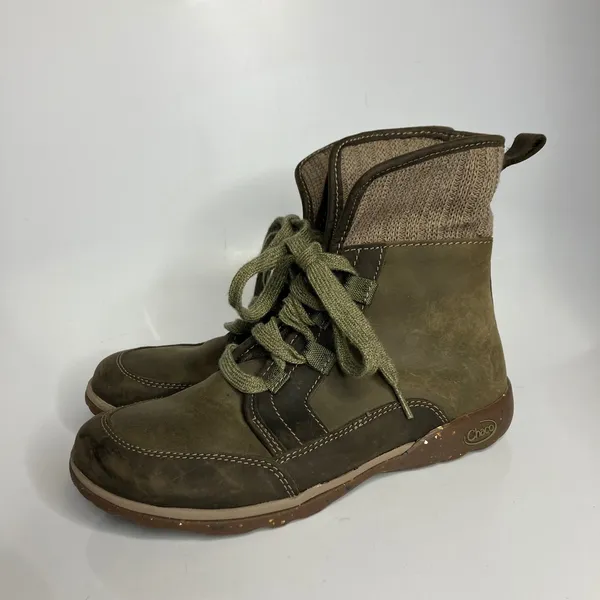 Chacos Barbary Ivy lace up boots‎ with fold over knit collar women's size 7 - Image 2