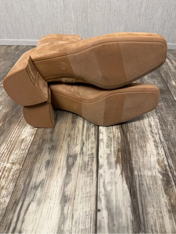 a new day Tan Block Heel Faux Suede Ankle Booties Size 9.5 - Image 15