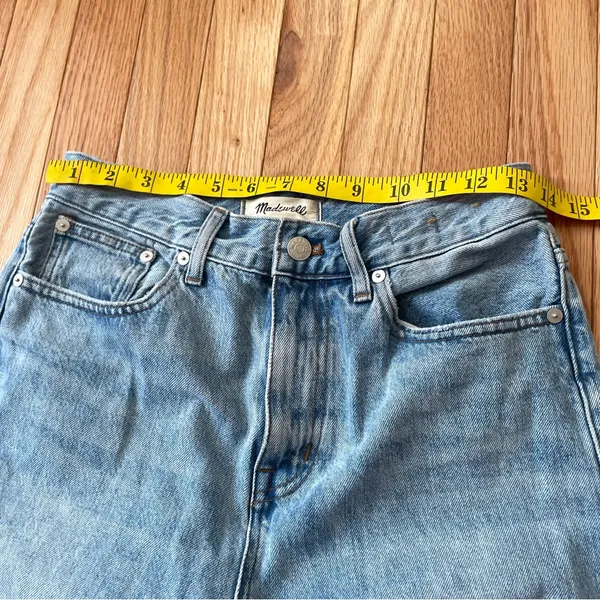Madewell Jeans Womens 26 Blue 90s Straight High Rise Light Wash Distressed - Image 3