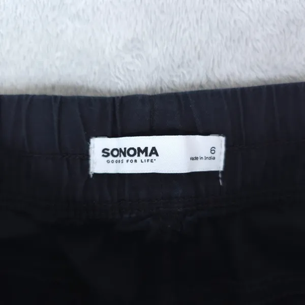 Sonoma Cargo Pants Women 6 Black Elastic Waist Roll Tab Utility Stretch Casual - Image 7