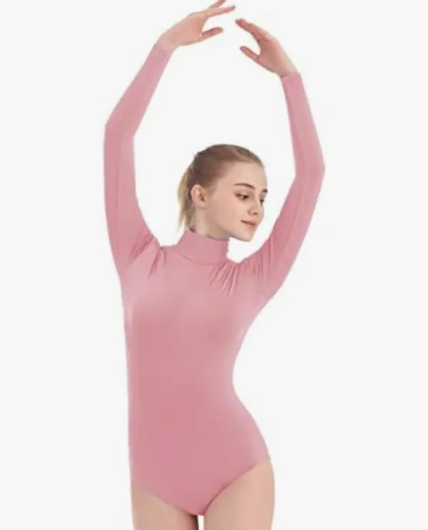 Supernowa High Neck Long Sleeve Bodysuit Leotard - Image 2