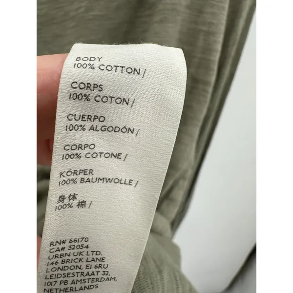 We The Free Arden Extra Long Cotton Top Washed Army‎ Green Long Sleeve Women XS - Image 8