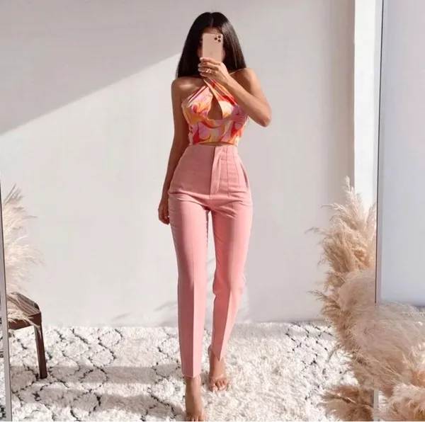 Pink High-Waisted Pants  - Image 2