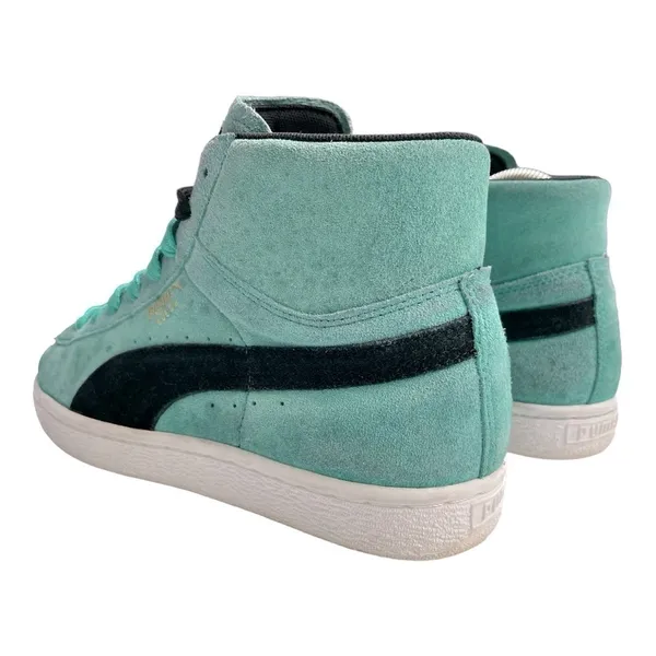 Puma Suede Classic Mid High Top Sneakers Mint Tiffany Blue Black Womens Size 8 - Image 8