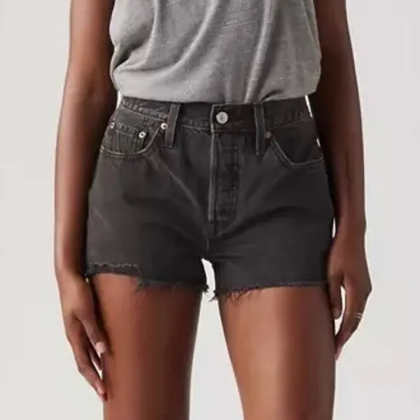 Levis 501 Cutoff Shorts 32 100% Cotton NWT Grunge Streetwear Baddie Summer Black - Image 2