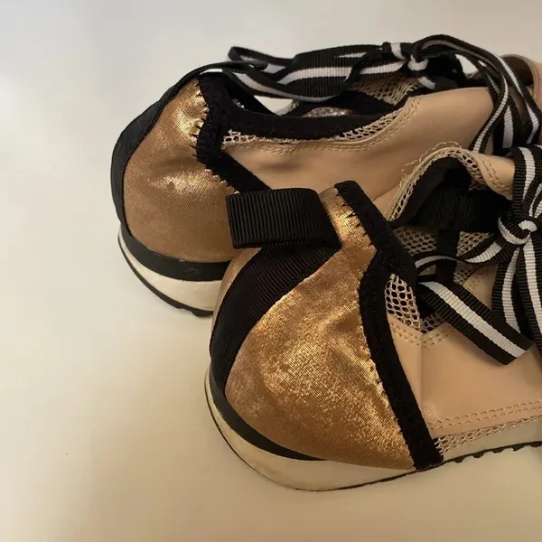 Steve‎ Madden Rose Gold Black Two Tome Kaison Size 8 Fashion Sneakers Pink Mesh - Image 4