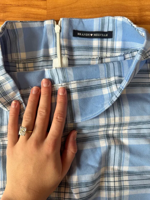 Brandy Melville Plaid Skirt Blue - Image 3