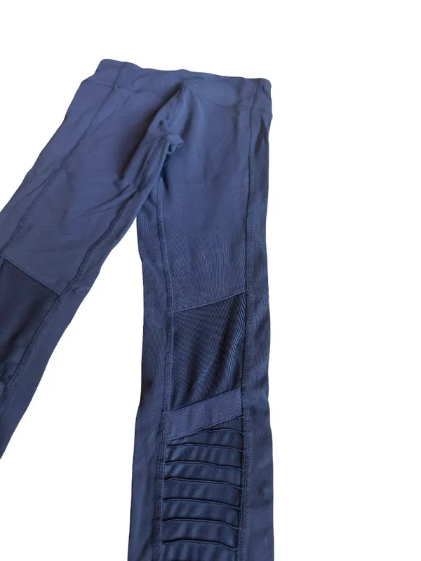 Alo Yoga High-Waisted Moto Leggings Navy Stretch Ankle Length Workout Size XS - Image 9