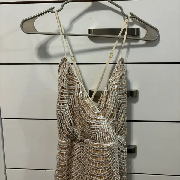 Lulus Lele White and Silver Sequin Mini Dress - Image 2
