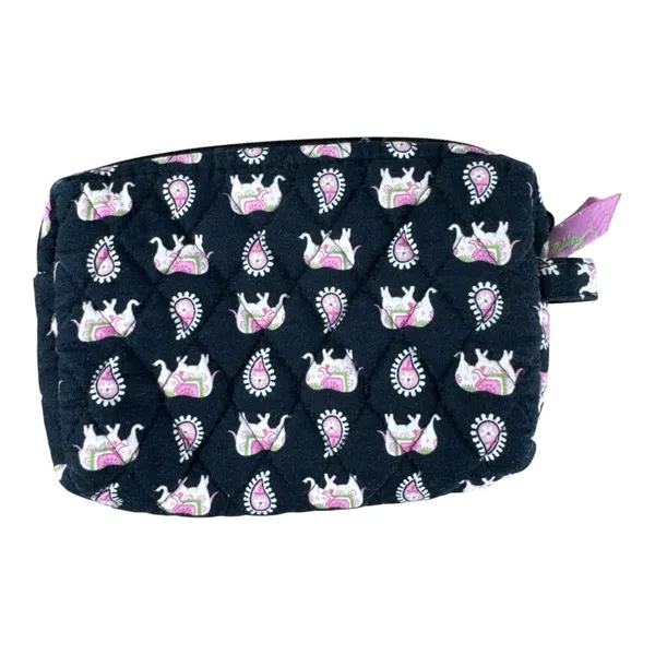 Vera Bradley Set of 2 Elephant Paisley Quilted Cosmetic Bags Black Pink Retired - Image 6