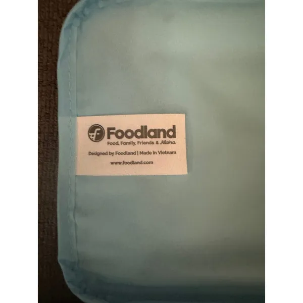 NWT Foodland Hawaii Aloha Friday Blue Palaka Mini Insulated Cooler Bag Tote - Image 4