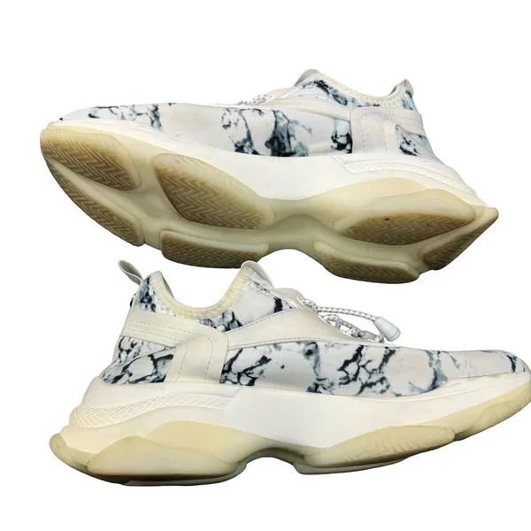 Steve Madden Black White Patterned Sneakers Womens Size 9 Casual Shoes - Image 7