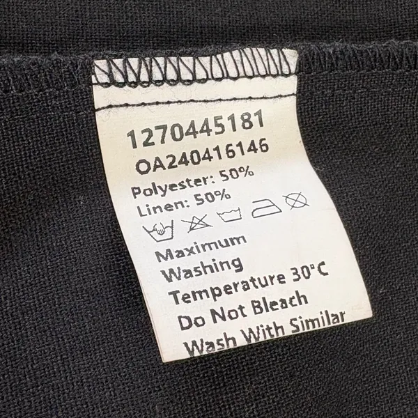 Commense Button Up‎ Vest Women Med Black Linen Blend Capsule Minimalist Office - Image 5