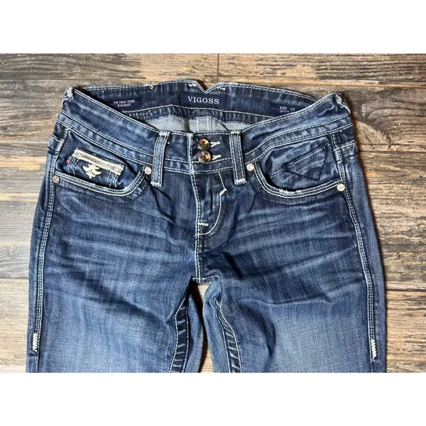 Vigoss The‎ New York Slim Boot Embellished Pockets Jeans Size 1/2 Bling Rodeo - Image 11