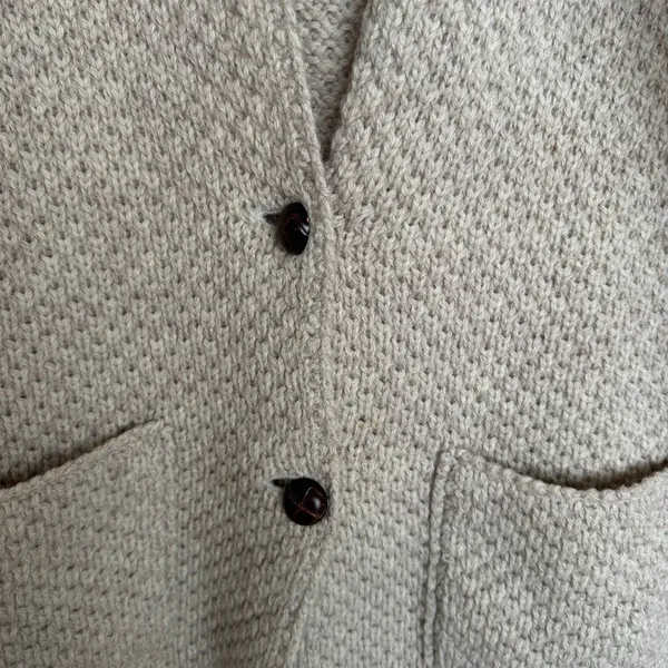 Vintage Susan Bristol Women's Chunky Knit Fisherman Wool Cardigan, Size M, EUC - Image 7