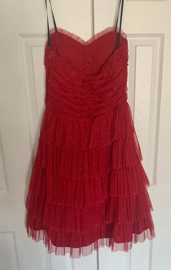 Red Sparkles Dress Size 4 - Image 2