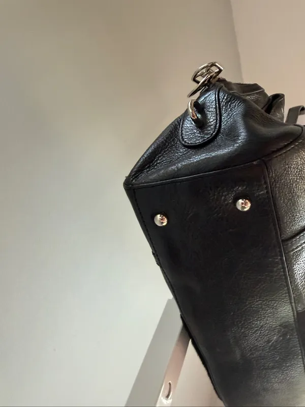 DKNY Y2K Black Leather & Haircalf Shoulder Bag - Image 7
