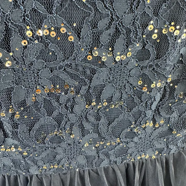 Speechless NWT‎ Navy Blue Lace Gold Sequin Sleeveless Fit & Flare Mini Dress 5 - Image 3