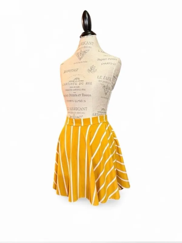 Yellow and White Striped A-Line Skirt Sz XL (Could also be worn as a top) - Image 6