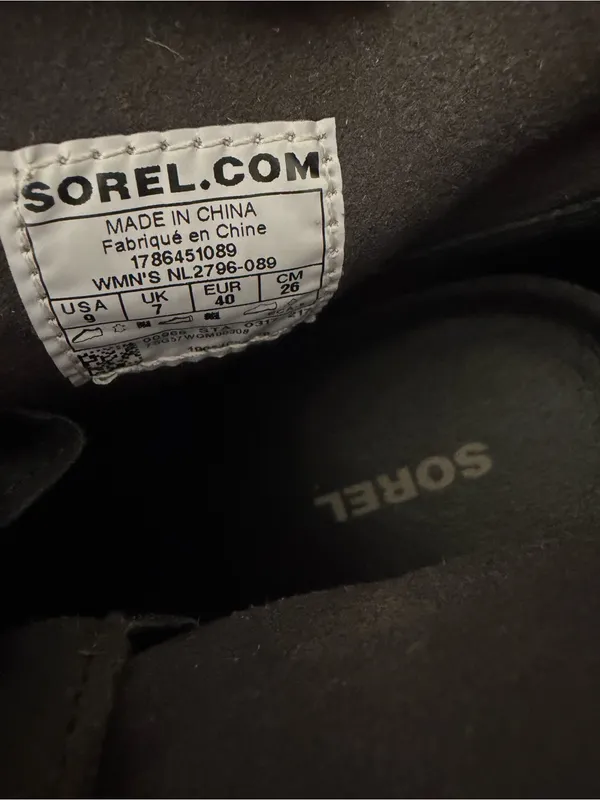 Sorel Gray Canvas Leather Wedge Ankle Boots Women’s Size 9 Excellent(B227) - Image 9