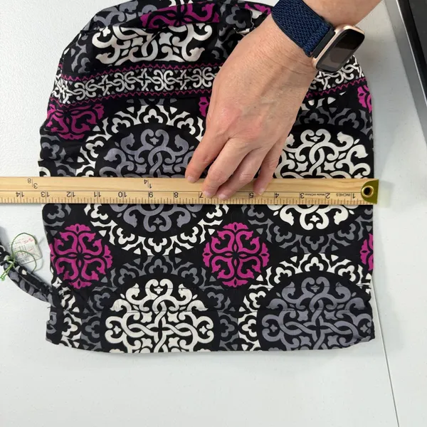 Vera Bradley OS Ditty Bag Plum Crazy Drawstring‎ Travel Pouch Purple Black White - Image 9