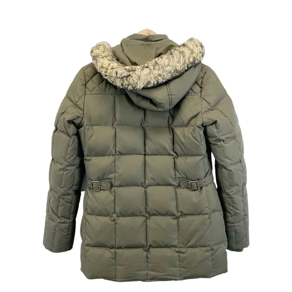 LAUREN Ralph Lauren Womens XS Down Parka Olive Green Removable‎ Hood Winter - Image 2