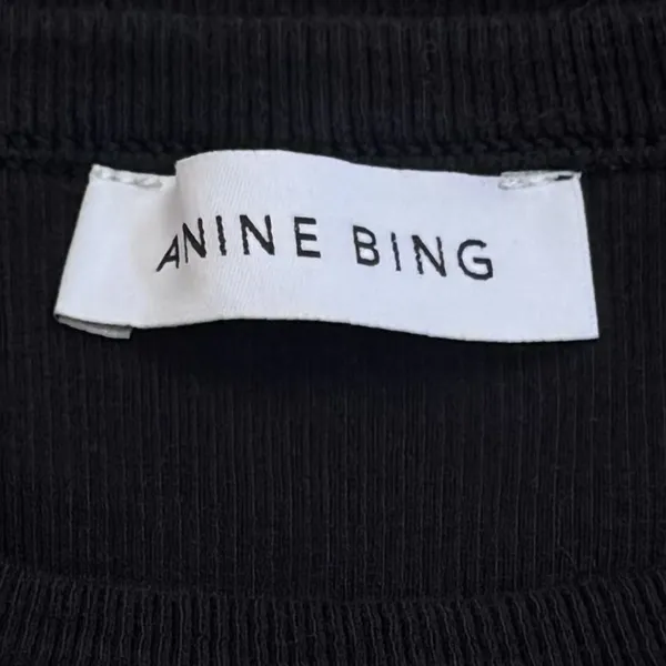 Anine Bing Eva‎ Tank Black Ribbed Capsule Minimalist Old Money Luxury L - Image 8